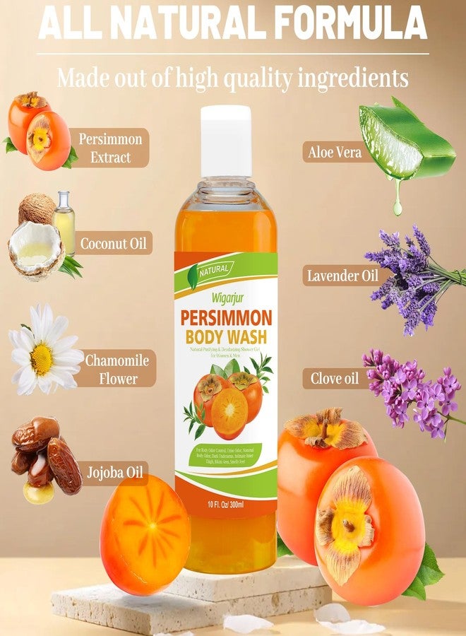 wigarjur Persimmon Body Wash for Strong Body Odor, Nonenal Eliminator Purifying & Deodorizing with Natural Persimmon & Green Tea Extracts - Image 2